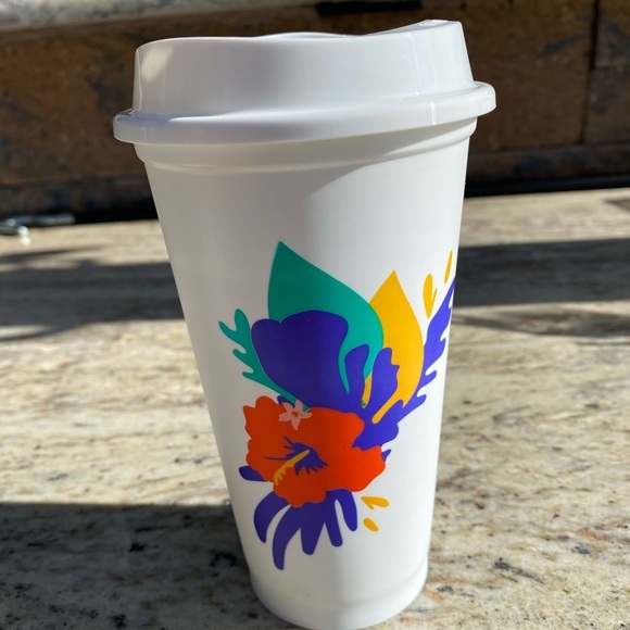 Starbuck Summer 2020 Hot/Cold Hawaiian Cup. I HAVE A WHITE & A LIGHT GREEN LEFT - Picture 9 of 16